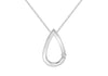 9ct White Gold 0.03t Diamond Teardrop Pendant