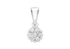 9ct White Gold 0.10ct Diamond Cluster Pendant
