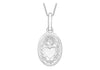 9ct White Gold Oval 'Sared Heart' Pendant