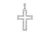 9ct White Gold Zirconia  18mm x 33mm Open Cross Pendant