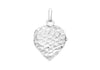 9ct White Gold Hammered Heart Locket Pendant