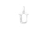 9ct White Gold Zirconia  7mm x 12mm 'U' Initial Pendant