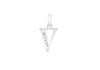 9ct White Gold Zirconia  9mm x 13mm 'V' Initial Pendant