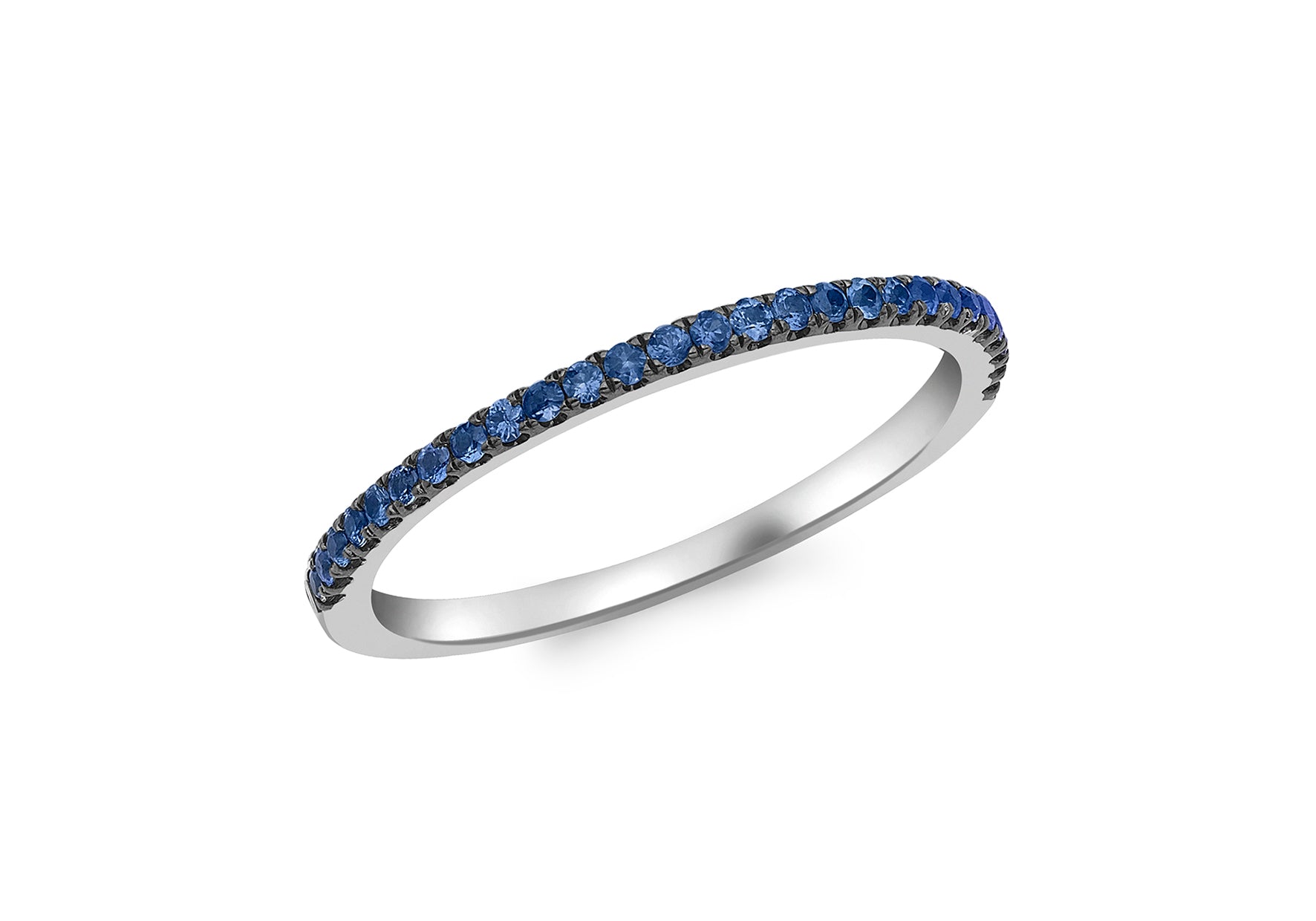 9ct White Gold Sapphire Set Half Eternity Ring