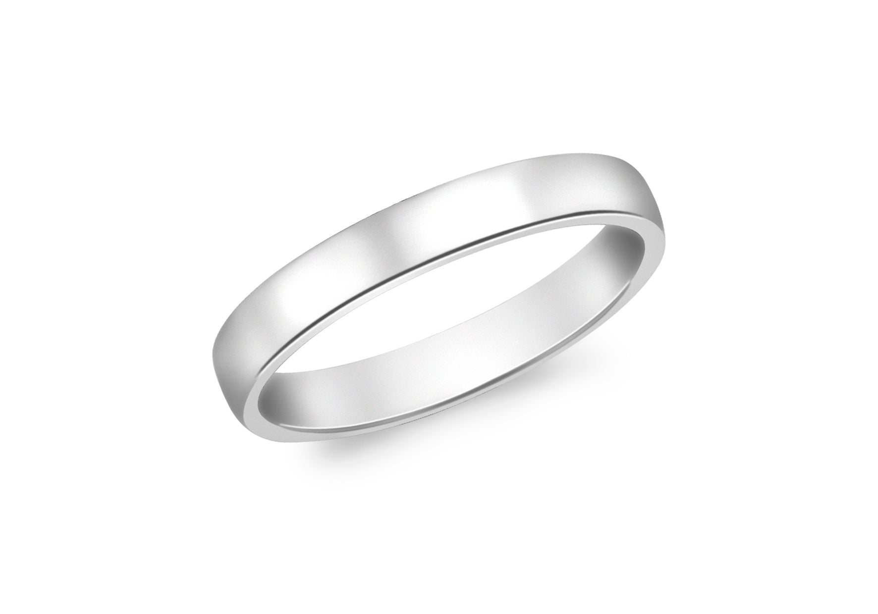 9ct White Gold 3mm Court Ring