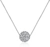 Sterling Silver White Zirconia Ball Slider Pendant