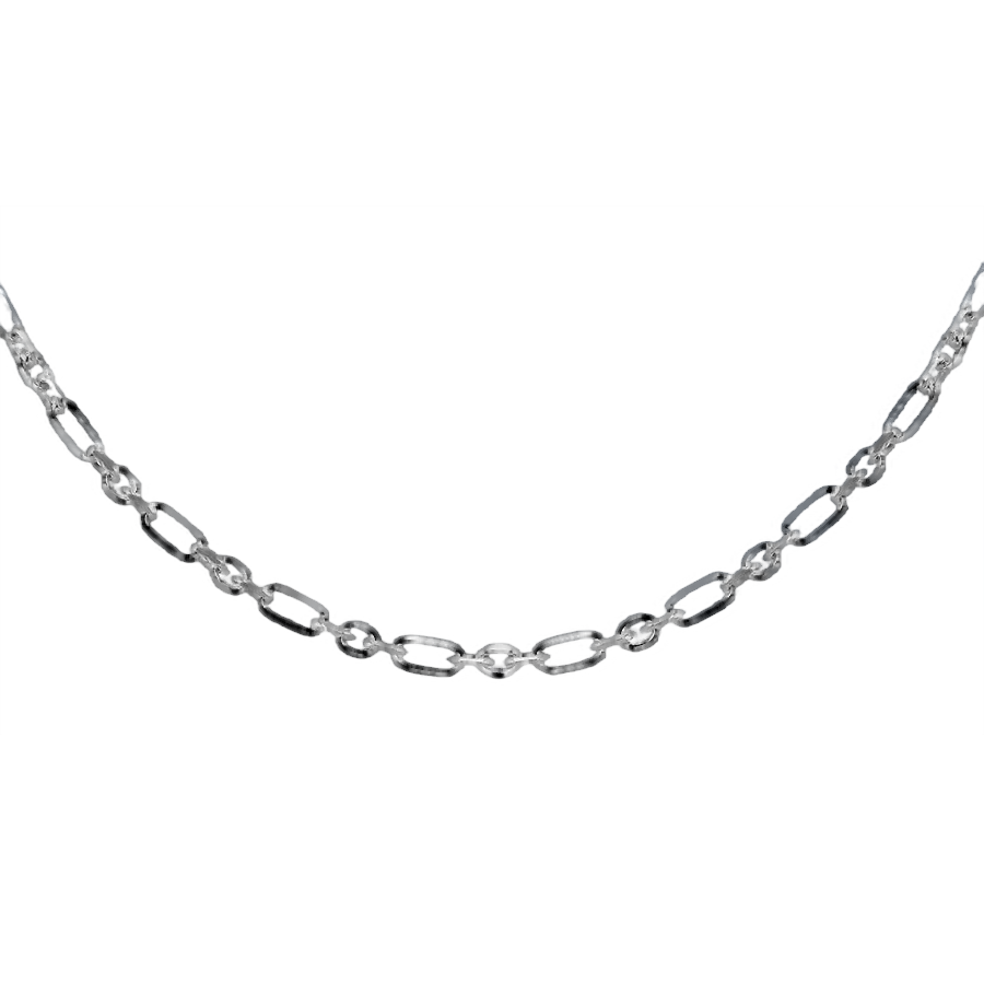 Sterling Silver 80 Diamond Cut Oval Belcher Chain