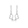 Open Heart Drop Earrings Hand-Set With A Diamond Accent