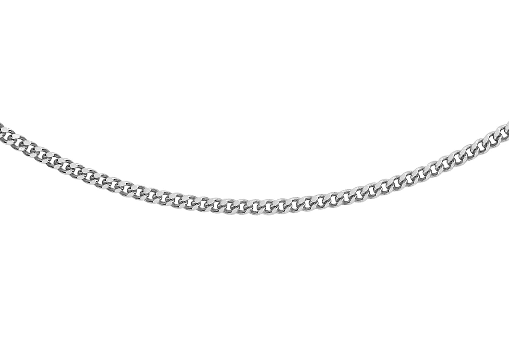 18ct White Gold 35 Diamond Cut Curb Chain 41m/16"9