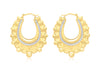 18ct 2-Tone Gold Ball Pattern Creole Earrings
