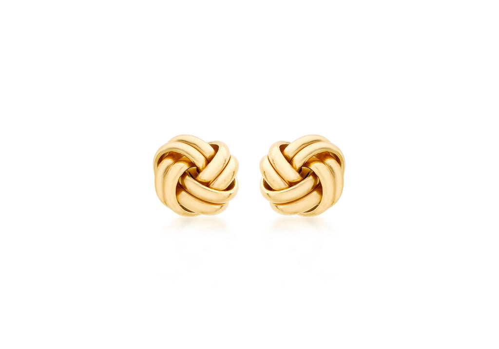 18ct Yellow Gold 10mm Knot Stud Earrings