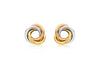 9ct Triple Tone Gold Knot Stud Earrings
