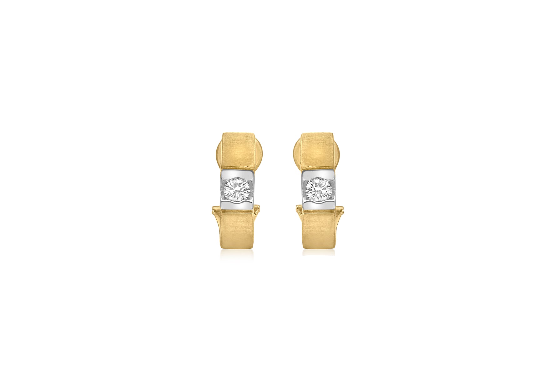 Diamond Satin Earrings 18ct 2-Colour Gold 0.50ct9