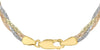 9ct 3-Tone Gold 3-Plait Textured Herringbone Necklace