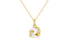 Yellow Gold Plated Sterling Silver White Enamel Knot Pendant