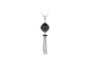 Sterling Silver Rhodium Plated Black Zirconia  Tassle Drop Necklace  41m/16"9