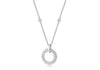 Sterling Silver Zirconia  Circle Slider Pendant on Chain Necklace  42m/16.59