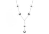 Sterling Silver Rhodium Plated and RCuthenium Bead Y Necklet 46m/18"9