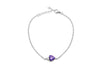 Sterling Silver Heart Light Blue Zirconia Bracelet