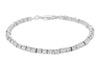 Sterling Silver Hammered Barrel Bead Bracelet 19m/7.5"9