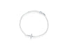 Sterling Silver Rhodium Plated Zirconia  Cross Bracelet 16.5m/6.5"9