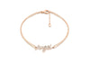 Sterling Silver Rose Gold Plated Zirconia  'Angel' Bracelet 19m/7.5"9