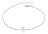 Sterling Silver Rhodium Plated Zirconia  'T' Initial Bracelet 19m/7.5"9