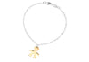 Sterling Silver Rose Gold Plated Boy Charm Belcher  Bracelet 18m/7"9