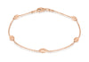 Sterling Silver Rose Gold Plated Diamond Cut Ball and Trace Chain Bracelet 19m/7.5"9