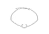 Sterling Silver Rhodium Plated Zirconia  10.4mm x 10.8mm Horseshoe Double Chain Bracelet 17m/6.5"-19m/7.5"9