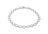 Sterling Silver Rhodium Plated 4.6mm Patterned Ovals Bracelet 19m/7.5"9