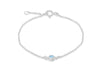 Sterling Silver Aqua Zirconia March Birthstone Adjustable Bracelet 