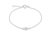 Sterling Silver White Zirconia  Set 'April' Birthstone Adjustable Bracelet