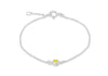 Sterling Silver Yellow 3mm Zirconia  November Birthstone Adjustable Bracelet 