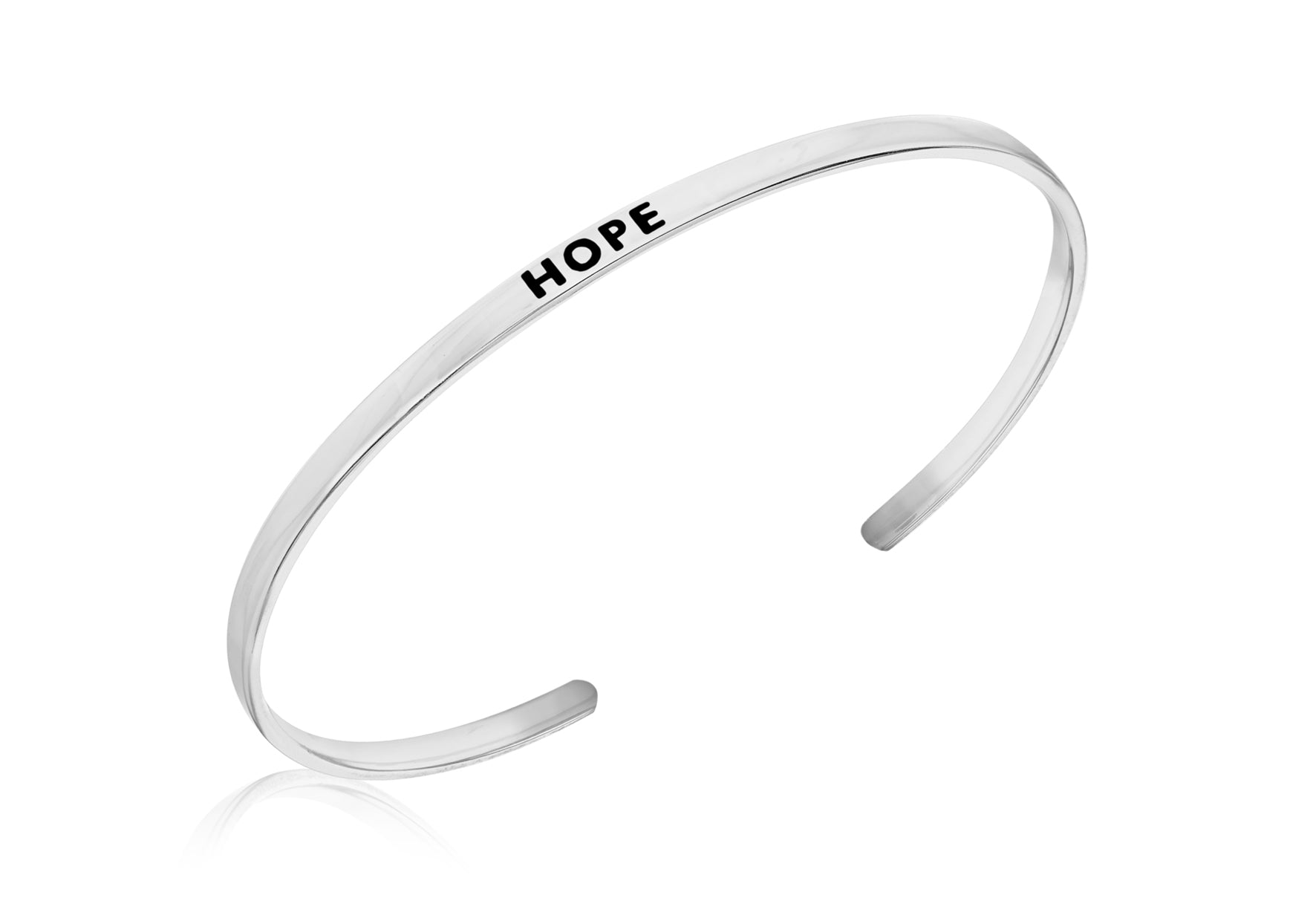 Sterling Silver 'Hope' Message uff Bangle