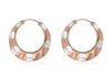 Sterling Silver Rose Gold Plated Deo 29mm Hoop Earrings