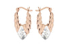Sterling Silver Rose Gold Plated 15mm x 24mm Deo Laurel Creole Earrings