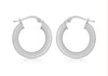 Sterling Silver Triangle Tube Creole Earrings