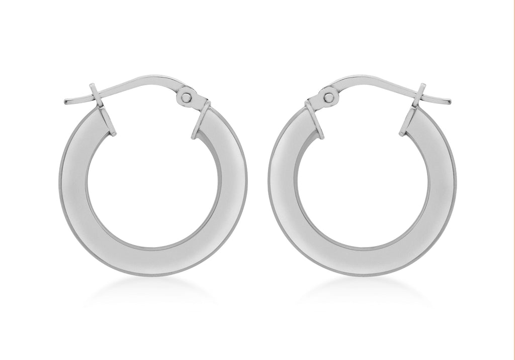 Sterling Silver Triangle Tube Creole Earrings