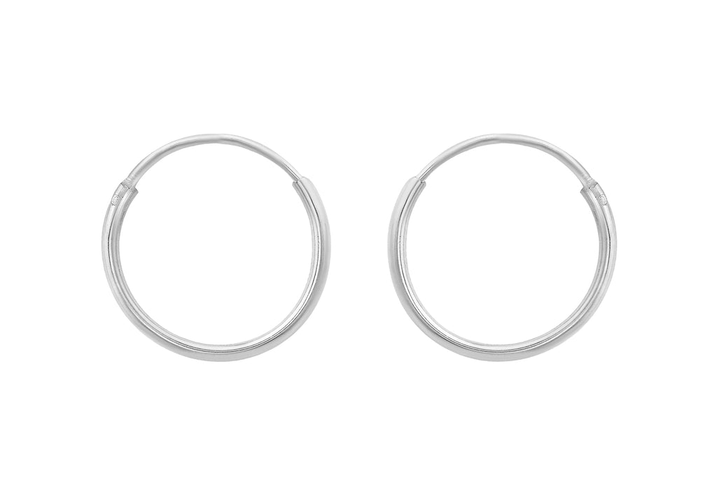 Sterling Silver 12mm Hinged Endless Hoop Earrings
