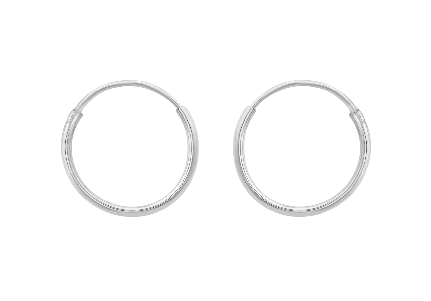 Sterling Silver 12mm Hinged Endless Hoop Earrings