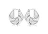 Sterling Silver Shell Patterned Eletroform Creole Earrings