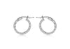 Sterling Silver 13.5mm Patterned Hoop Earrings
