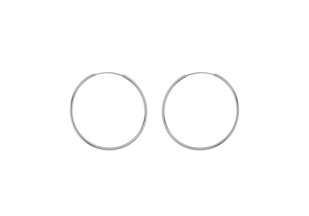 Sterling Silver 16mm Plain Hoop Earrings