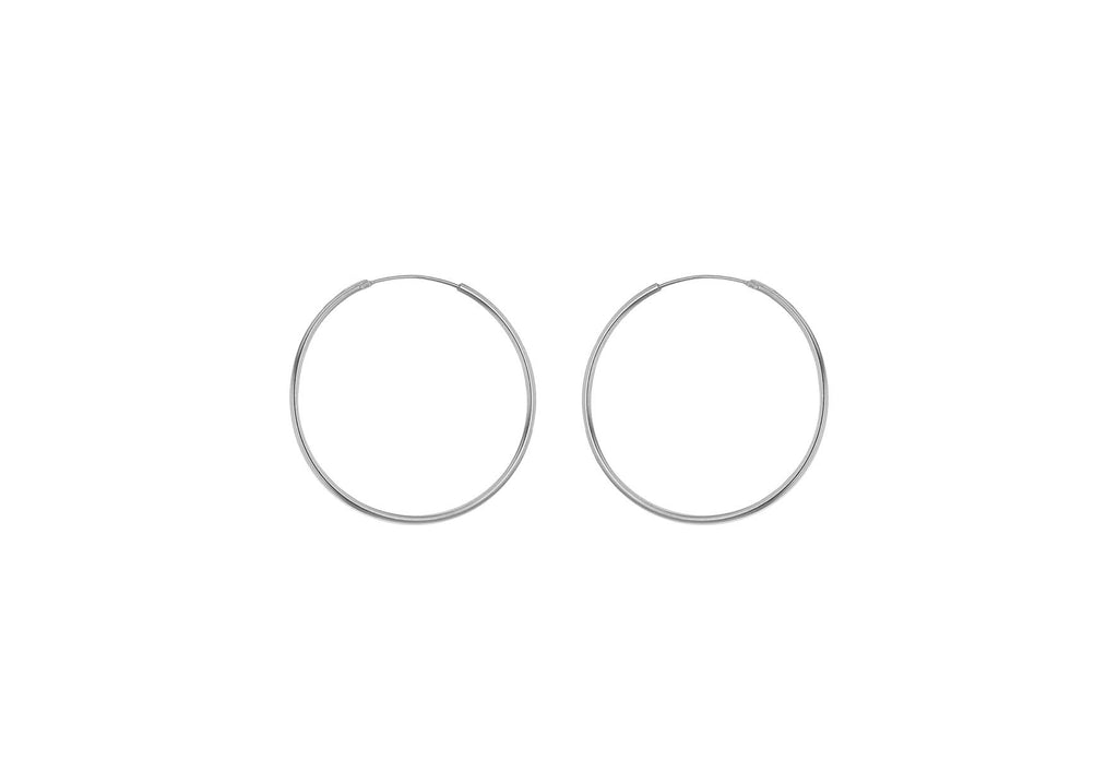 Sterling Silver 20mm Plain Hoop Earrings