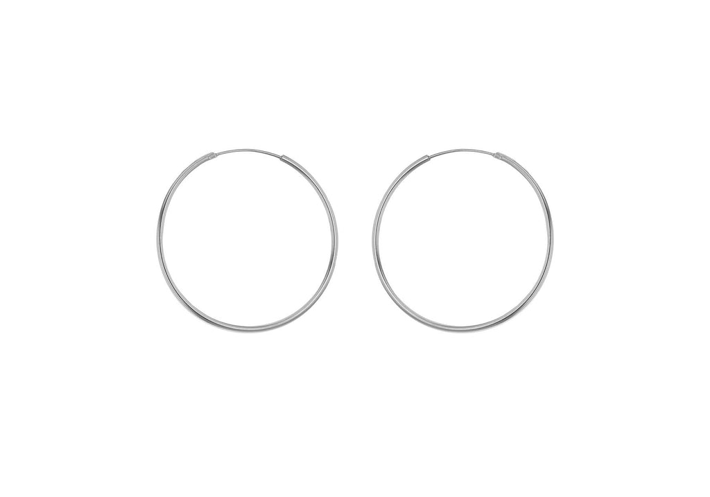 Sterling Silver 26mm Plain Hoop Earrings