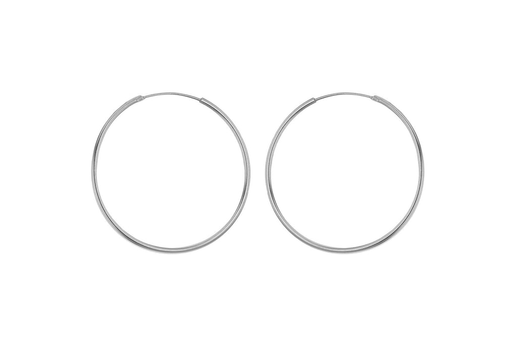 Sterling Silver 35mm Plain Hoop Earrings