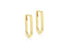 Yellow Gold Plated Sterling Silver Square Hoop Creole Earrings