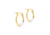 Yellow Gold Plated Sterling Silver Blue Glaze Hoop Earrings