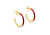 Yellow Gold Plated Sterling Silver Blue Glaze Twist Stud Earrings